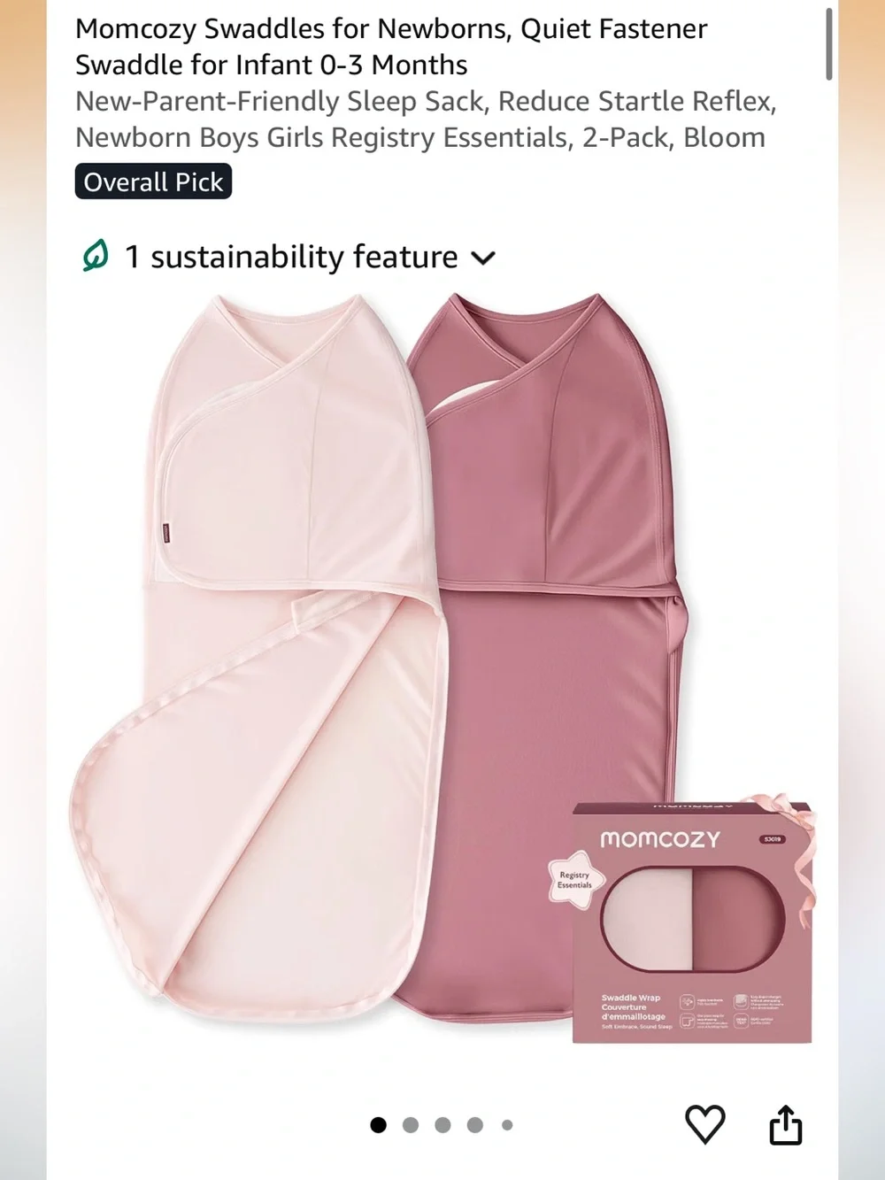 Momcozy Swaddle Set - Light Pink & Dusty Rose
